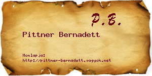 Pittner Bernadett névjegykártya